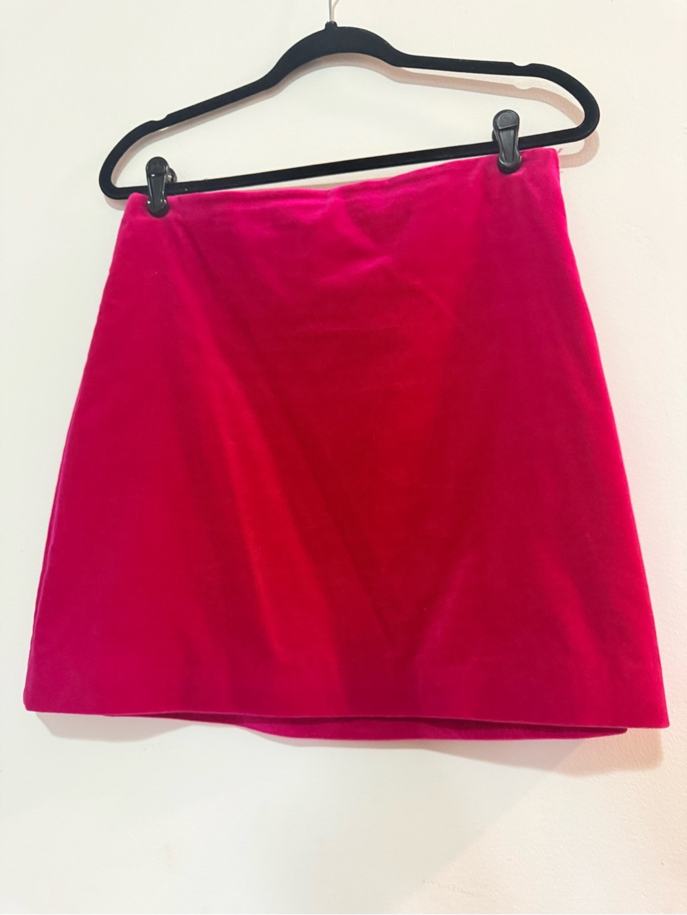 Theory Hot Pink Velvet Mini Skirt